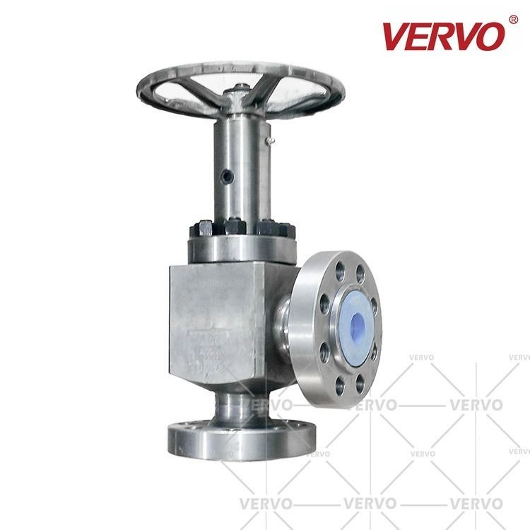 China 50mm Angle Type Globe Valve 900LB Forged Steel Cut Off Throttle Regulating Valve Disc J44 factory