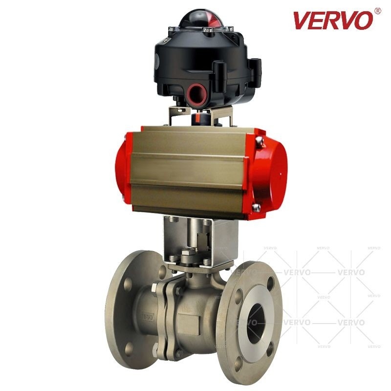 China 6 Inch Flanged Pneumatic Actuated Ball Valve API 6D 2 Piece Side Entry Ball Valve factory