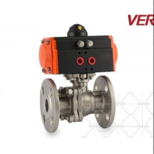 China DN25 Pneumatic Actuated Flanged Ball Valve Side Entry Type factory