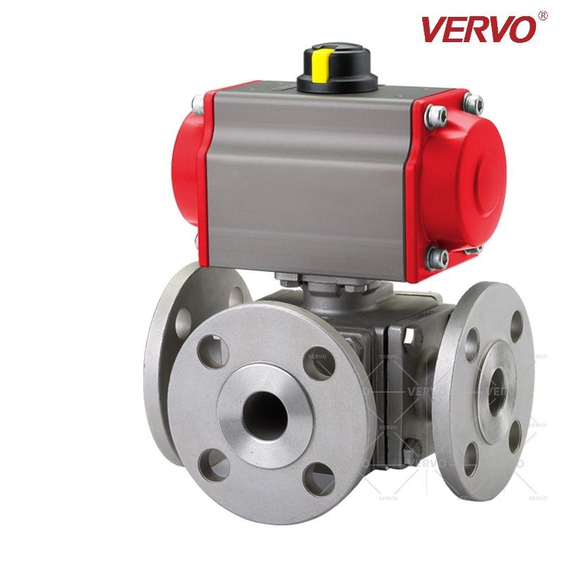 China DN100 Full Bore 3 Way Floating Ball Valve CL150 Reduced Bore Ball Valve factory